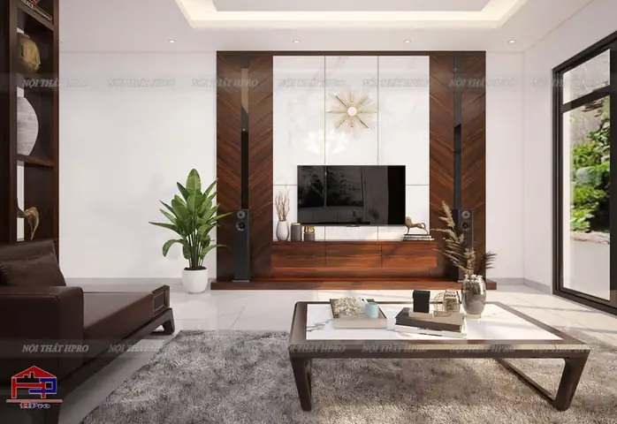1.3. Thiết kế nội thât phòng khách hiện đại nhà chị Thảo