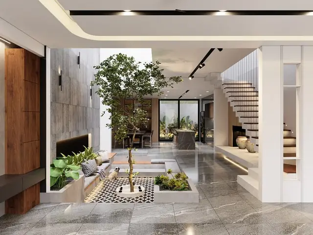 Thiết kế nội thất phòng khách sân vườn: Ý tưởng & giải pháp