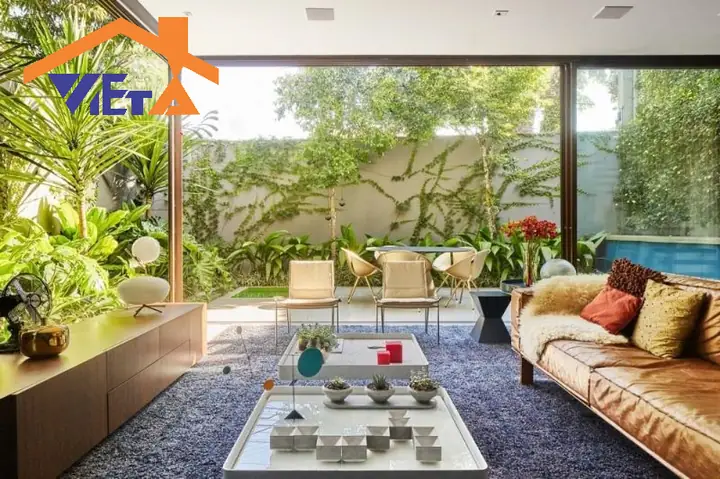 Thiết kế nội thất phòng khách sân vườn: Ý tưởng & giải pháp