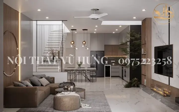 Mẫu trần thạch cao phòng khách phẳng