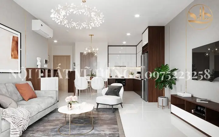 Mẫu trần thạch cao phòng khách phẳng