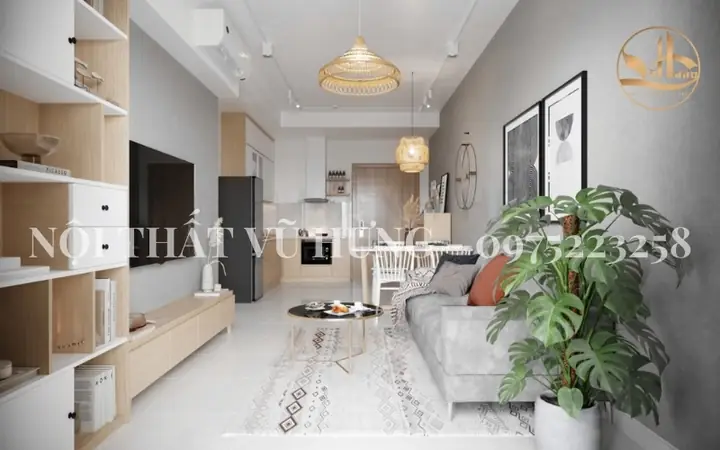 Mẫu trần thạch cao phòng khách phẳng
