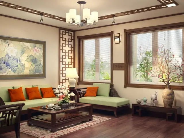 Hình ảnh gợi ý thiết kế nội thất phòng khách Việt truyền thống