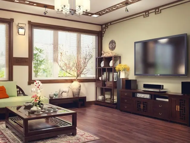 Hình ảnh gợi ý thiết kế nội thất phòng khách Việt truyền thống