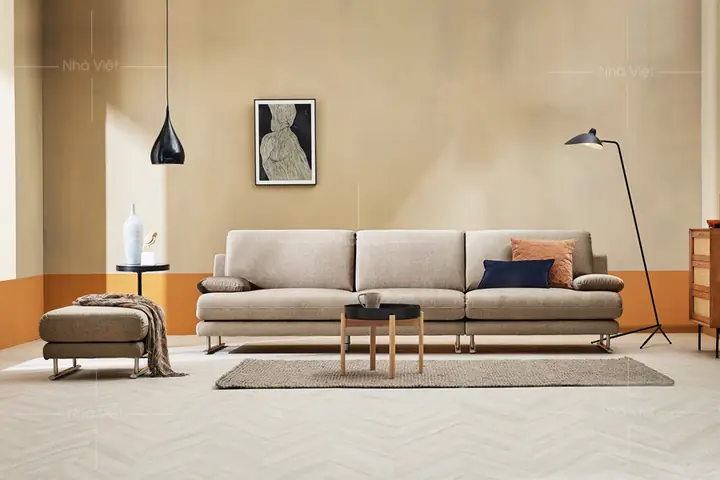 Bộ sofa vải thiết kế gồm băng dài 3 chỗ