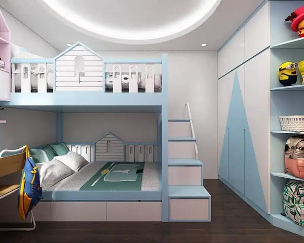 Mẫu 4: Thiết kế phòng ngủ 11m2 giường tầng