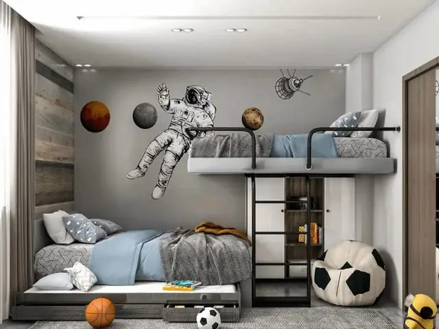 Mẫu 3: Thiết kế phòng ngủ 11m2 cho bé trai