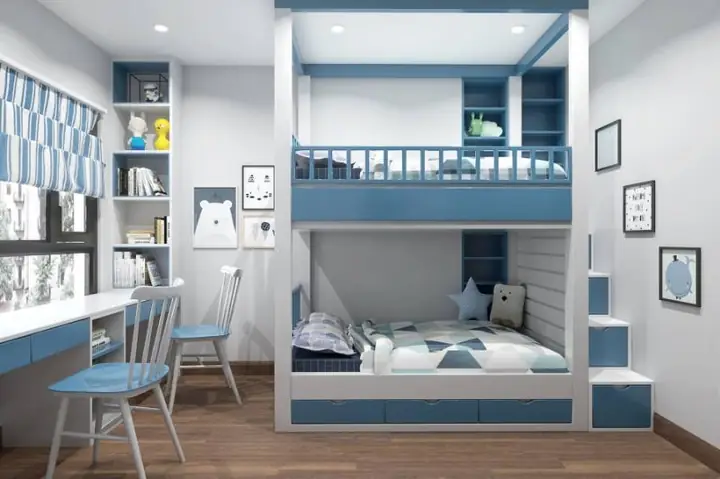 Mẫu 4: Thiết kế phòng ngủ 11m2 giường tầng
