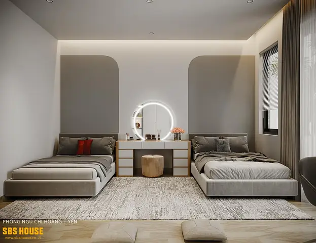 1.2. Mẫu Thiết Kế Phòng Ngủ Nhỏ 2 Giường