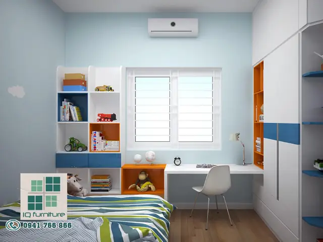 Bố trí thiết kế nội thất phòng ngủ trẻ em đầy đủ tiện nghi
