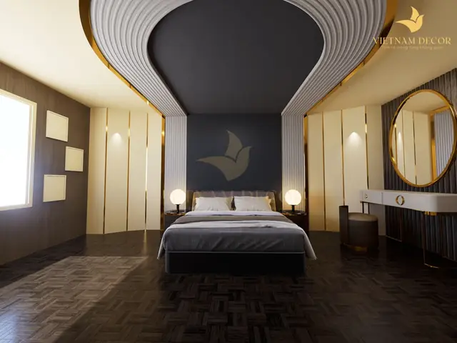 Thi công nội thất phòng ngủ vợ chồng