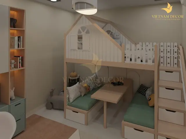 Thi công nội thất phòng ngủ cho bé
