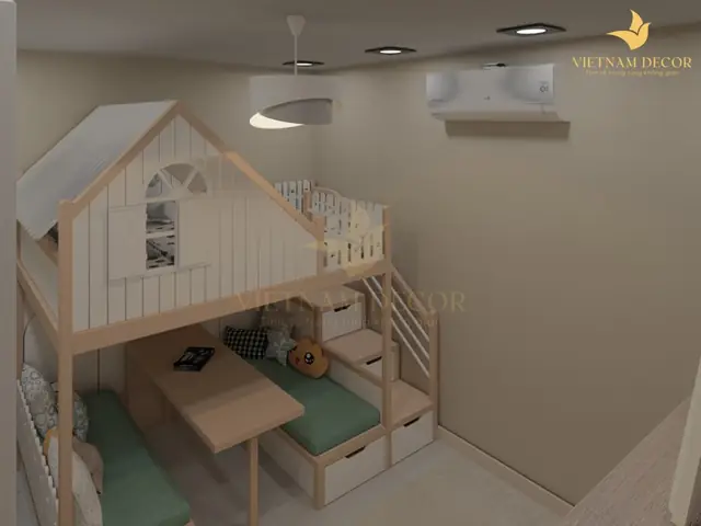 Thi công nội thất phòng ngủ cho bé