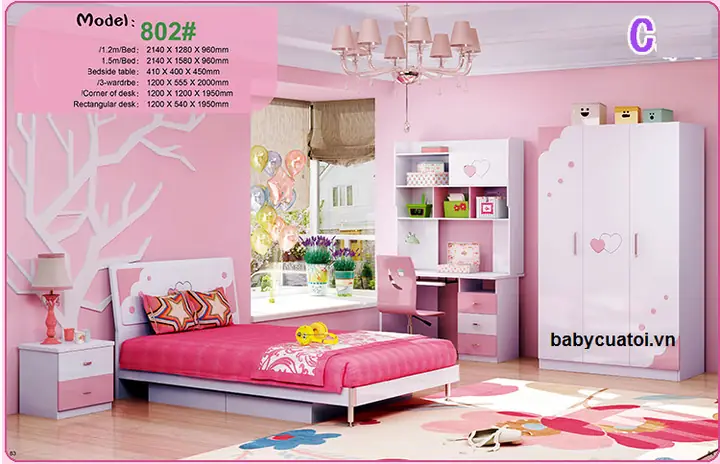 8. Gợi ý những mẫu giường ngủ cho bé gái đẹp và được yêu thích tại Baby Của Tôi