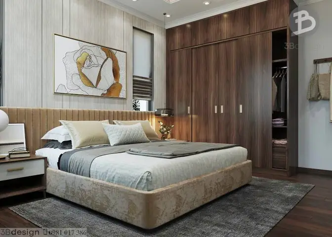 Thiết kế nội thất phòng ngủ biệt thự