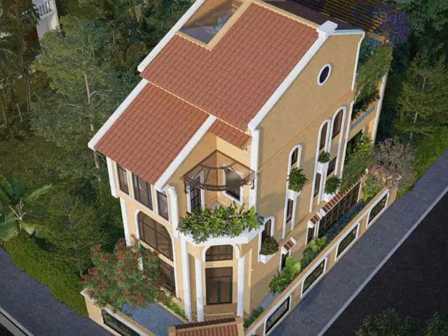 Thiết kế nhà phong cách Indochine 6x15m