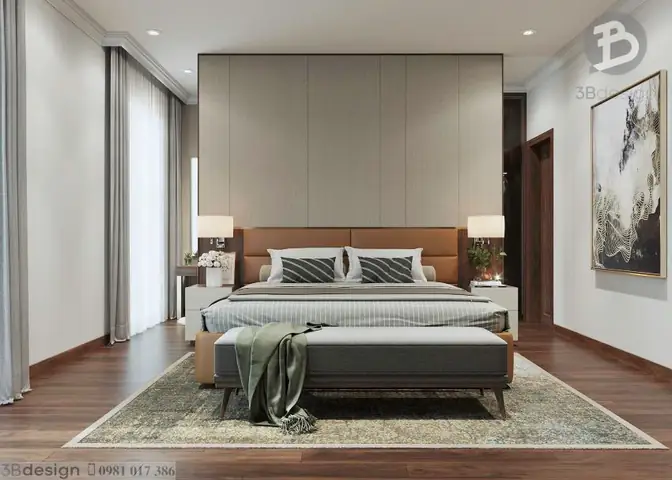 Thiết kế nội thất phòng ngủ biệt thự