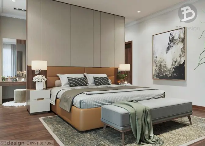 Thiết kế nội thất phòng ngủ biệt thự
