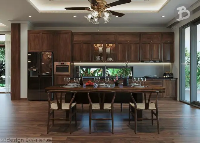 Thiết kế nội thất phòng khách bếp