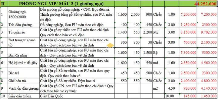 Báo Giá Nội Thất Phòng Ngủ Khách Sạn 3 Sao