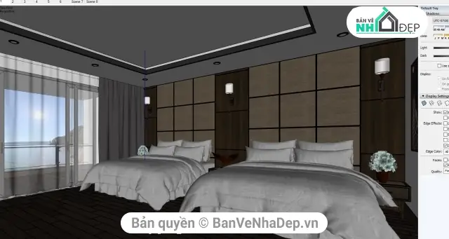 Thiết kế nội thất phòng ngủ khách sạn SketchUp toàn tập Thiết kế nội thất phòng ngủ khách sạn SketchUp toàn tập
