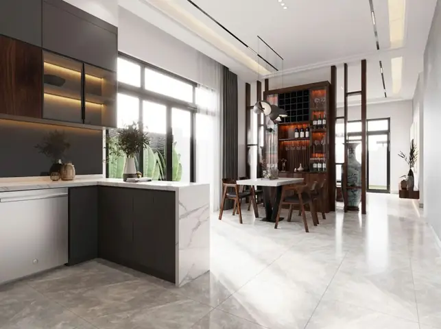 Mẫu nội thất nhà cấp 4 3 phòng ngủ mái bằng hiện đại Mẫu nội thất nhà cấp 4 3 phòng ngủ mái bằng hiện đại