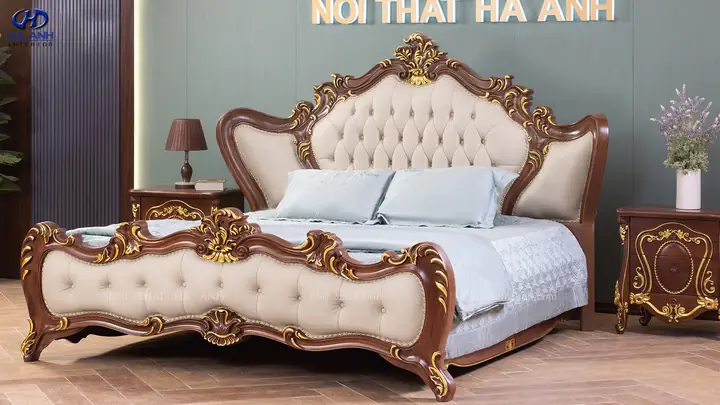 Giường Ngủ Tân Cổ Điển HNC 607: Kiệt Tác Nghệ Thuật Cho Không Gian Phòng Ngủ Đẳng Cấp