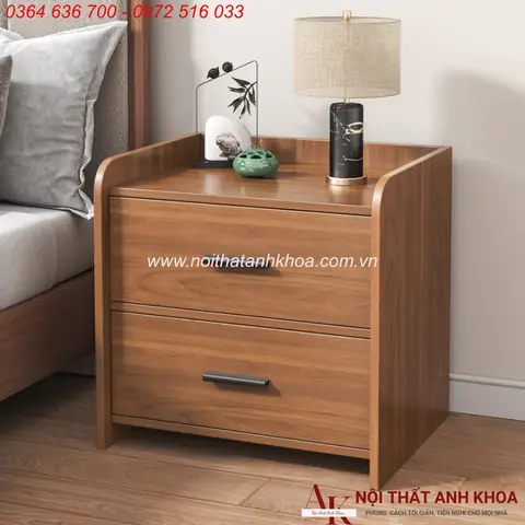 Tủ đầu giường 2 ngăn màu nâu vân gỗ đẹp Tủ đầu giường 2 ngăn màu nâu vân gỗ đẹp