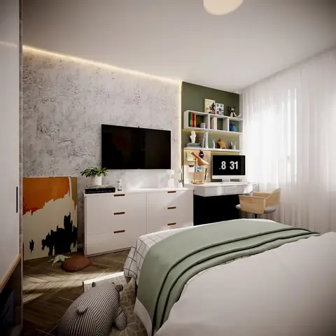 Phòng ngủ đầy đủ tiện nghi cho không gian hẹp