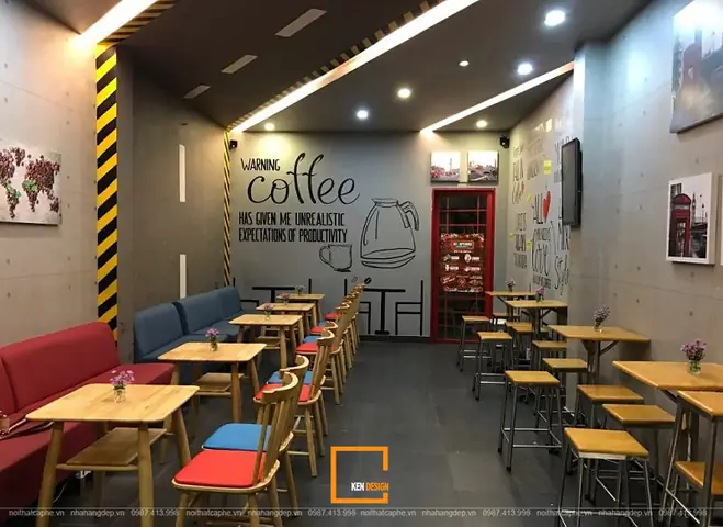 1. Tạo độ mở không gian cho thiết kế quán cafe nhà ống