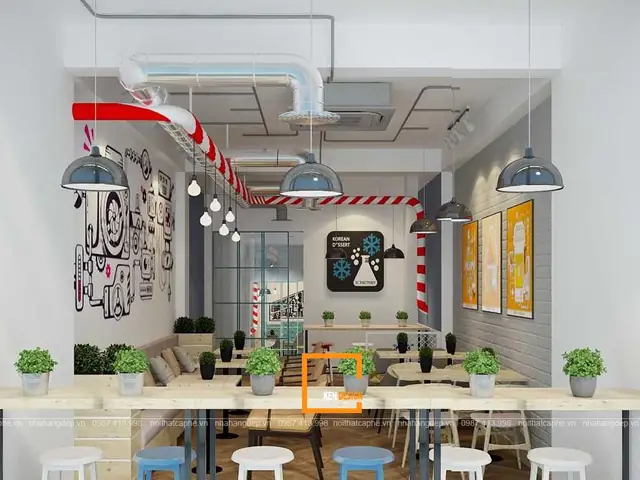 4.Đồng bộ trong decor nội thất quán cafe nhà ống 4.Đồng bộ trong decor nội thất quán cafe nhà ống