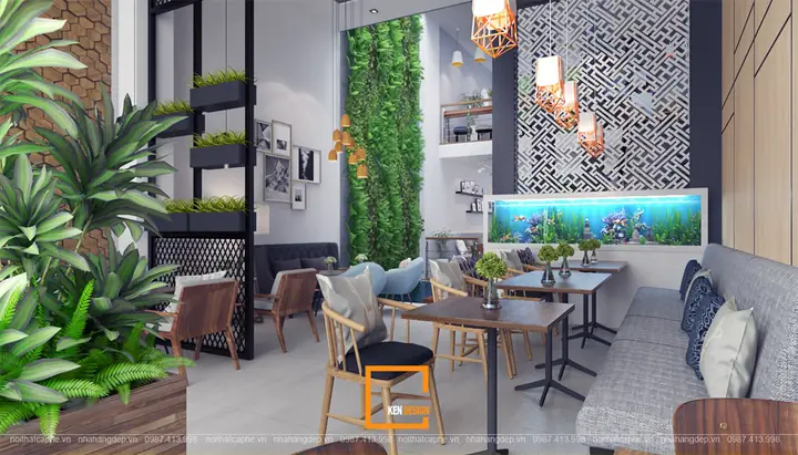 4.Đồng bộ trong decor nội thất quán cafe nhà ống 4.Đồng bộ trong decor nội thất quán cafe nhà ống