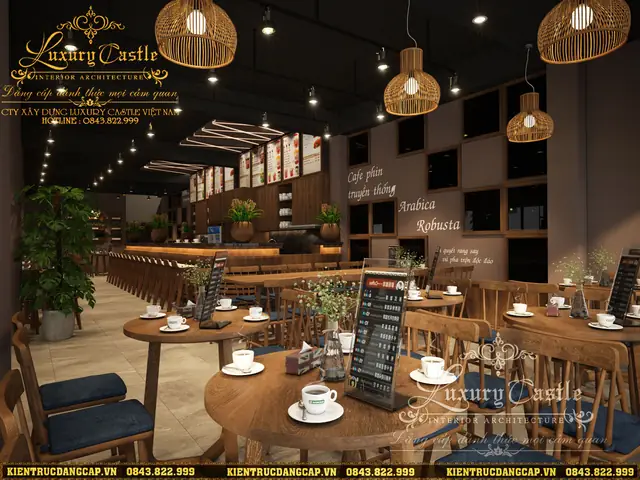 Thiết kế nội thất quán cafe hiện đại Thiết kế nội thất quán cafe hiện đại