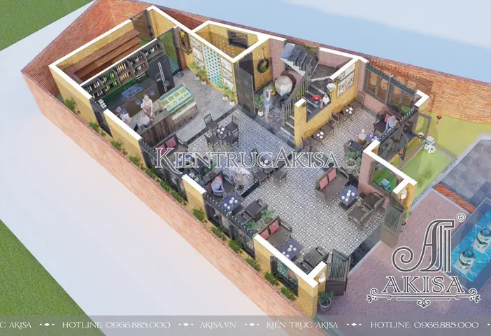 Mẫu nội thất quán cafe phong cách vintage (CĐT: ông Bảo - Đắk Lắk) NT21738 Mẫu nội thất quán cafe phong cách vintage (CĐT: ông Bảo - Đắk Lắk) NT21738