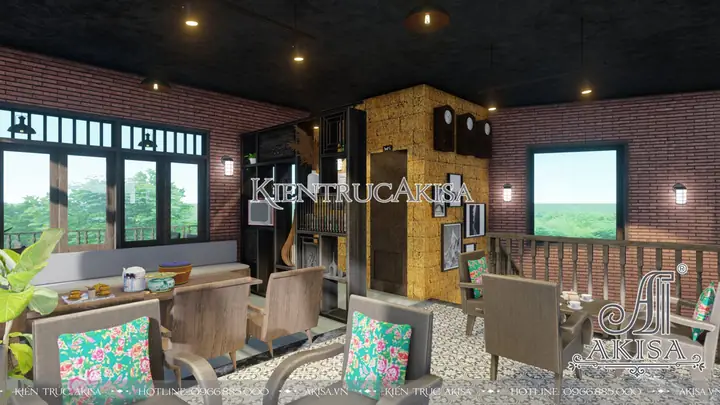 Mẫu nội thất quán cafe phong cách vintage (CĐT: ông Bảo - Đắk Lắk) NT21738 Mẫu nội thất quán cafe phong cách vintage (CĐT: ông Bảo - Đắk Lắk) NT21738