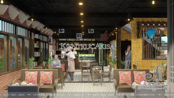 Mẫu nội thất quán cafe phong cách vintage (CĐT: ông Bảo - Đắk Lắk) NT21738