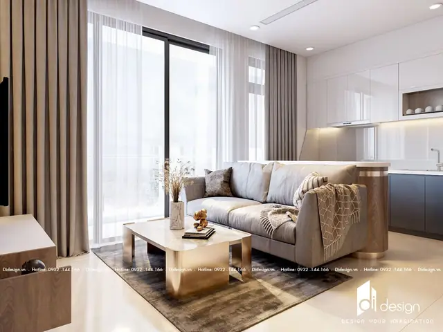 Thiết kế nội thất phòng khách căn hộ Eco Green Sài Gòn 74m2 tiện nghi Thiết kế nội thất phòng khách căn hộ Eco Green Sài Gòn 74m2 tiện nghi