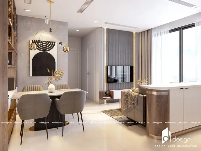 THIẾT KẾ NỘI THẤT CĂN HỘ ECO GREEN SÀI GÒN 74M2 TIỆN NGHI