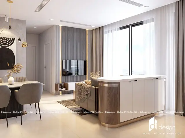 Thiết kế nội thất phòng khách căn hộ Eco Green Sài Gòn 74m2 tiện nghi Thiết kế nội thất phòng khách căn hộ Eco Green Sài Gòn 74m2 tiện nghi