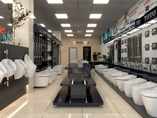 Mẫu Thiết Kế Showroom Thiết Bị Vệ Sinh 01 – Đơn Giản, Hiện Đại, Tiện Lợi Mẫu Thiết Kế Showroom Thiết Bị Vệ Sinh 01 – Đơn Giản, Hiện Đại, Tiện Lợi