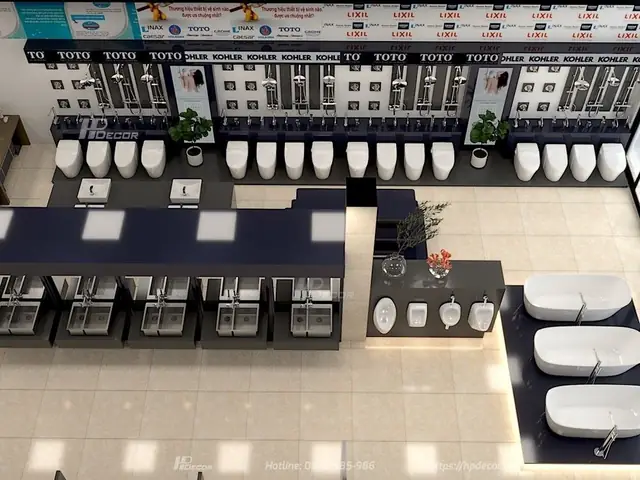 Mẫu Thiết Kế Showroom Thiết Bị Vệ Sinh 01 – Đơn Giản, Hiện Đại, Tiện Lợi