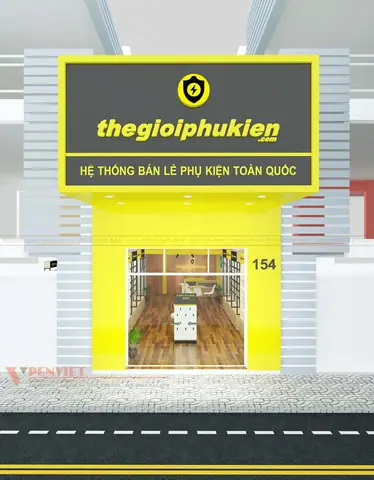 Thiết kế mặt tiền của shop Thế giới phụ kiện