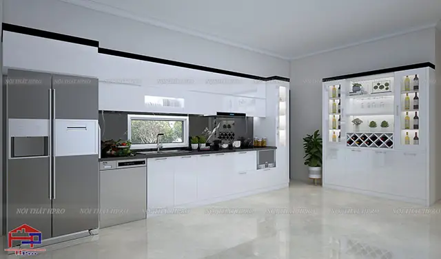 1. Từ những chất liệu cao cấp tạo nên tủ bếp acrylic TBAC25 nhà chú Dương