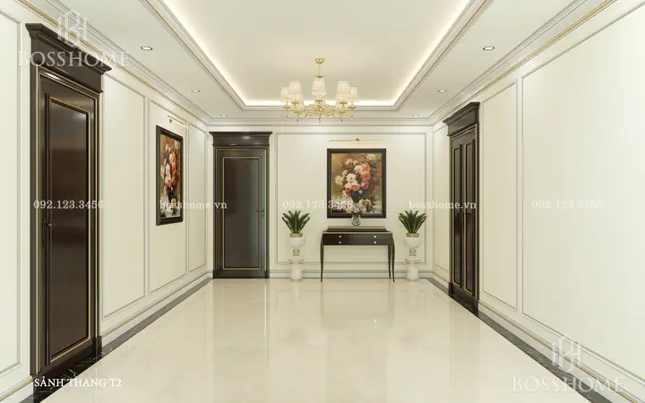 Giải pháp trang trí Sảnh Tầng 2 biệt thự tân cổ điển Giải pháp trang trí Sảnh Tầng 2 biệt thự tân cổ điển