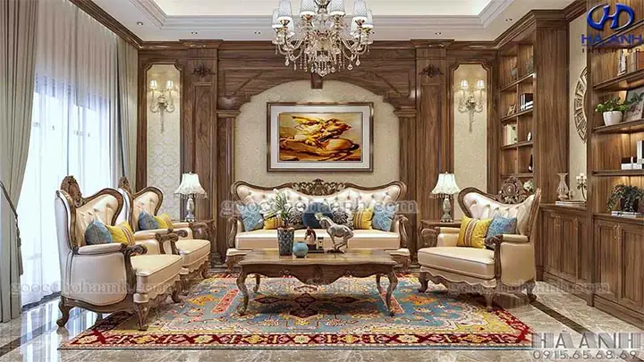 CHI TIẾT BỘ SOFA TÂN CỔ ĐIỂN HKC-605