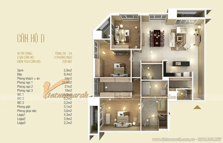 Đẳng Cấp Trong Thiết Kế Nội Thất Chung Cư D’. Le Roi Soleil – Tân Hoàng Minh > Mặt Bằng Hiện Trạng Căn Hộ D Chung Cư D’. Le Roi Soleil – Quảng An – Tân Hoàng Minh