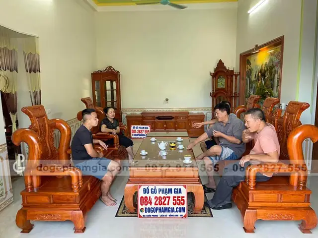 combo nội thất phòng khách gỗ hương đá cao cấp