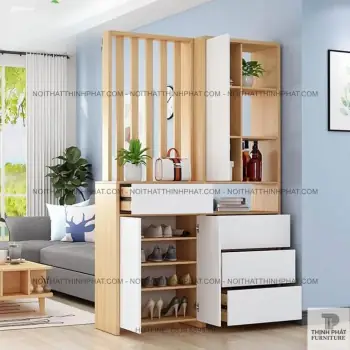 Kệ Sách Gỗ Công Nghiệp 3 Tầng 9 Ngăn Trang Trí Decor Phòng Khách Kiểu...