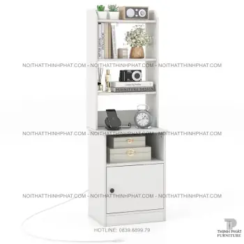 Kệ Sách Đứng Gỗ Mdf Màu Trắng Có 3 Hộc Kéo Tiện Lợi Cho Phòng Khách...