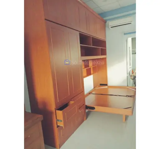 Giường gấp thông minh kết hợp tủ quần áo 1m6x2m Giường gấp thông minh kết hợp tủ quần áo 1m6x2m